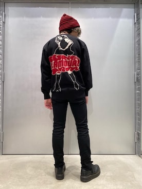 「HYSTERIC GLAMOUR（ヒステリックグラマー）のアイテム（バックパック/リュック）」を使った、YUDAIさん（メンズ・168cm）の冬コーディネート