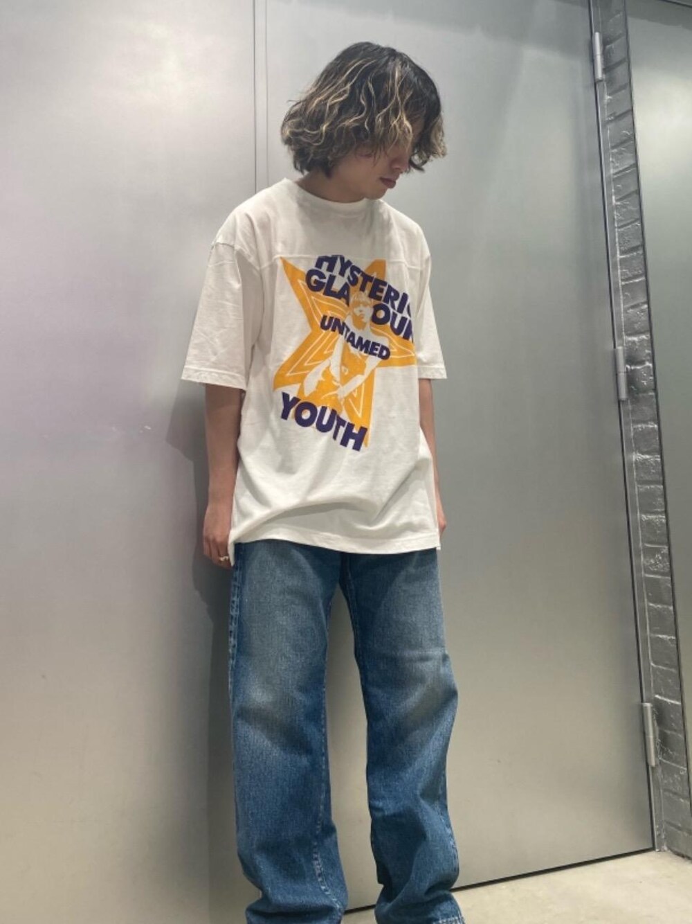 「カジュアルコーデ、ヒステリックグラマー、ストリートコーデ、HYSTERICS、thee hysteric xxx、でにむ、tシャツ、hysteric glamour、夏コーデ、らふこーで」｜「HYSTERIC GLAMOURのスタッズリング（リング、シルバー系）」を使った、YUDAIさん（メンズ・168cm）の夏コーディネートの1枚目の写真