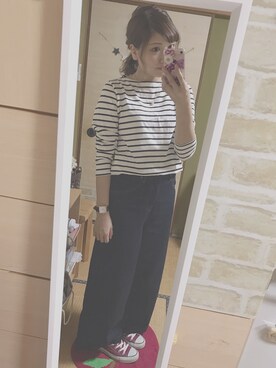 「アイテム（腕時計、パープル系）」を使った、maasa.さん（レディース・156cm）の秋コーディネート