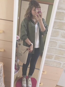 「アイテム（腕時計、パープル系）」を使った、maasa.さん（レディース・156cm）の秋コーディネート