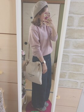 「アイテム（腕時計、パープル系）」を使った、maasa.さん（レディース・156cm）の秋コーディネート