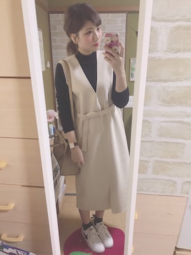 「アイテム（腕時計、パープル系）」を使った、maasa.さん（レディース・156cm）の秋コーディネート