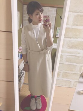 「アイテム（腕時計、パープル系）」を使った、maasa.さん（レディース・156cm）の秋コーディネート