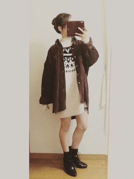 「古着屋さん」｜nattiさん（レディース・156cm）の秋コーディネート