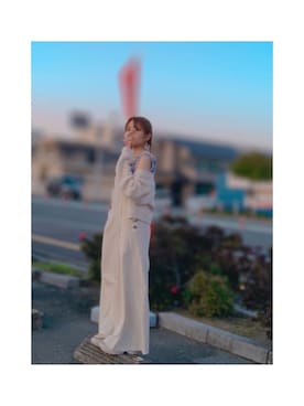 「肌見せ」｜「アイテム（サロペット/オーバーオール）」を使った、さもえどさん（レディース・145cm）の春コーディネート