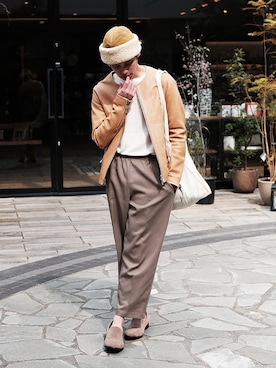 「BLACK by VANQUISH(ブラックバイバンキッシュ)のアイテム(ライダースジャケット)」を使った、ふじさわなおきさん(メンズ・170cm)の春コーディネート