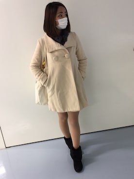 「CECIL McBEE（セシルマクビー）のアイテム（トレンチコート）」を使った、MICHIさん（レディース・156cm）の冬コーディネート