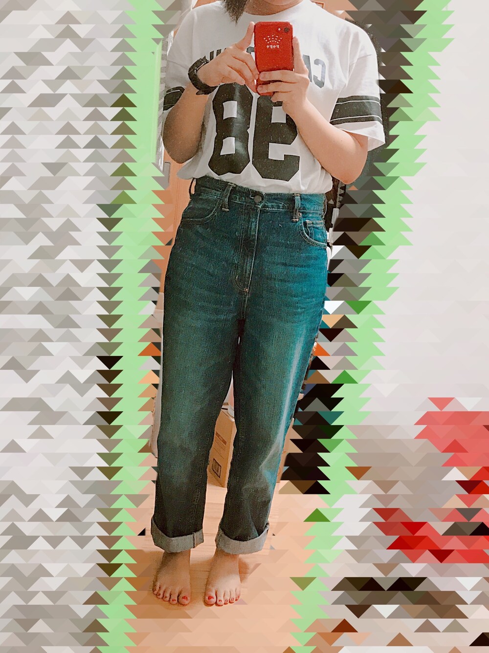 「お出かけコーデ、ボーイッシュ、シンプル」｜「GUのアイテム（デニムパンツ、ブルー系）」を使った、優蘭(ゆらん)さん（レディース・161cm）の春コーディネートの1枚目の写真