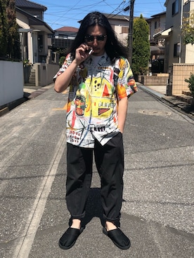 「SASQUATCHfabrix.（サスクワァッチファブリックス）のアイテム（サンダル）」を使った、WEARの異端児さん（メンズ・175cm）の夏コーディネート