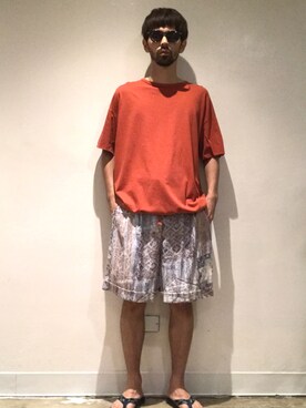 「no brand（ノーブランド）のアイテム（その他パンツ）」を使った、shoさん（メンズ・172cm）の夏コーディネート