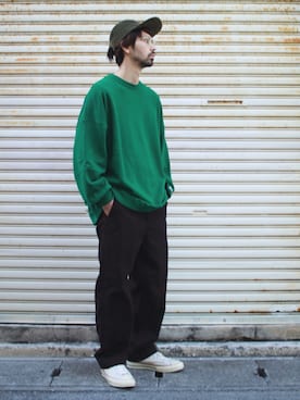 「アイテム（スウェット、その他）」を使った、shoさん（メンズ・172cm）の春コーディネート