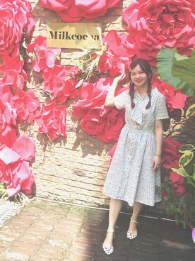 「バラ柄」｜「アイテム（ワンピース/ドレス）」を使った、slothさん（レディース・157cm）の夏コーディネート
