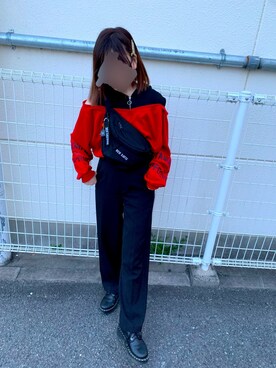 「BEN DAVIS（ベンデイビス）のアイテム（ボディバッグ/ウエストポーチ）」を使った、れんこん🐯さん（レディース・151cm）の春コーディネート