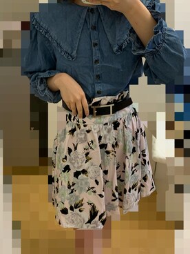 「フォロー、イイネ、お気に入り登録お願いします♡」｜「アイテム（スカート）」を使った、れんこん🐯さん（レディース・151cm）の春コーディネート