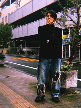 「FLAGSTUFF（フラグスタフ）のアイテム（バッグ）」を使った、mochiさん（メンズ・171cm）の秋コーディネート