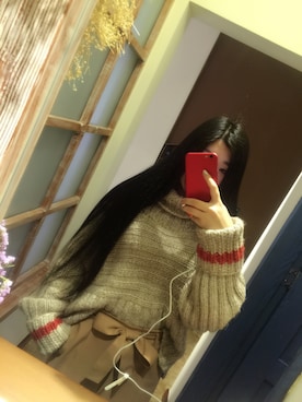 「アイテム（ニット/セーター）」を使った、_程燃さん（レディース・170cm・10代）の冬コーディネート