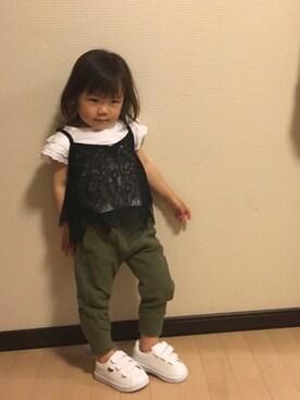 「アイテム（キャミソール）」を使った、mayuさん（キッズ・90cm）の春コーディネート