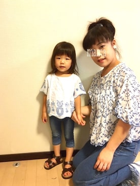 「フリンジデニム」｜「アイテム（その他）」を使った、mayuさん（キッズ・90cm）の夏コーディネート