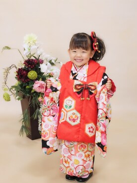 「着物」｜「アイテム（福袋/福箱）」を使った、mayuさん（キッズ・90cm）の冬コーディネート