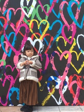 「アイテム（ダッフルコート）」を使った、mayuさん（キッズ・90cm）の冬コーディネート
