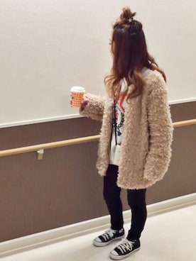 「アイテム（財布、ホワイト系）」を使った、AAA さん（レディース・151cm）の春コーディネート