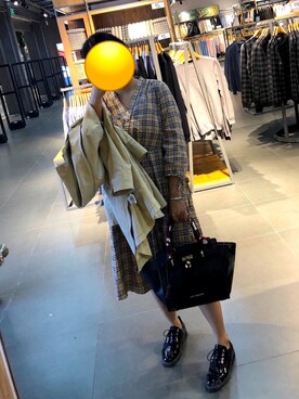 「Bou Jeloud（ブージュルード）のアイテム（ステンカラーコート）」を使った、🐰蝶儿さん（レディース・153cm）の秋コーディネート