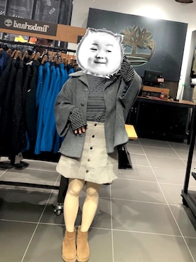 「FREE'S MART（フリーズマート）のアイテム（ポンチョ）」を使った、🐰蝶儿さん（レディース・153cm）の秋コーディネート