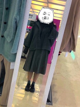 「FREE'S MART（フリーズマート）のアイテム（ポンチョ）」を使った、🐰蝶儿さん（レディース・153cm）の秋コーディネート