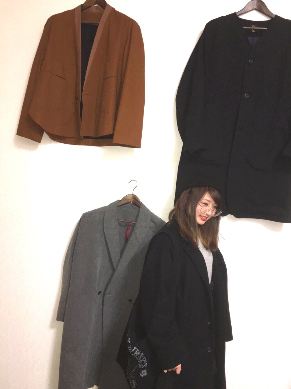 「my beautifulのアイテム（その他パンツ、ブラック系）」を使った、カンナムさん（レディース・147cm）の冬コーディネートの1枚目の写真