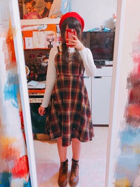 「UNKNOWN.（アンノウン）のアイテム（ワンピース/ドレス）」を使った、Xavierさん（レディース・156cm）の冬コーディネート