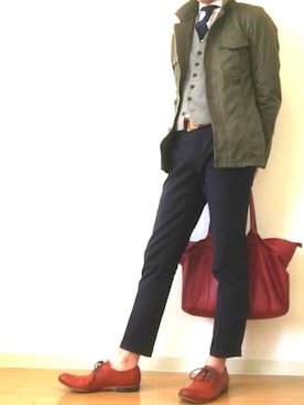 「アイテム（ブルゾン）」を使った、narimasaさん（メンズ・174cm・30代）の春コーディネート