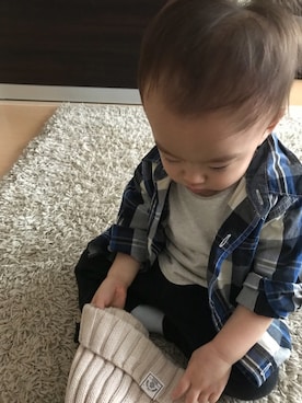 「アイテム（シャツ/ブラウス）」を使った、TAKEOさん（キッズ・70cm）の秋コーディネート