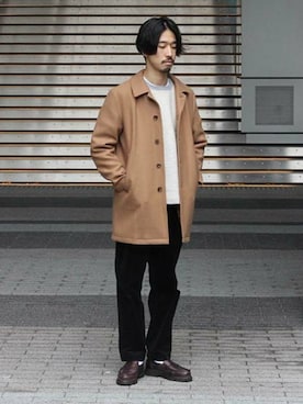 「アイテム（ドレスシューズ、ブラウン系）」を使った、kameさん（メンズ・177cm）の秋コーディネート
