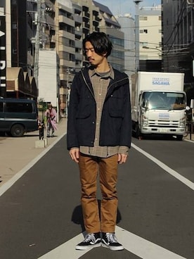 「Kaptain Sunshine（キャプテン サンシャイン）のアイテム」を使った、kameさん（メンズ・177cm）の冬コーディネート