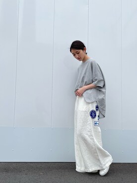 「ワッペン」｜「アイテム（その他）」を使った、rinonさん（レディース・163cm）の夏コーディネート