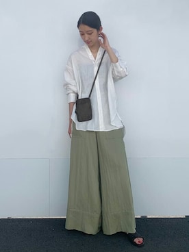 「ノーカラー」｜「アイテム（その他）」を使った、rinonさん（レディース・163cm）の夏コーディネート