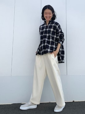 「BEARDSLEY」｜「アイテム（スリッポン）」を使った、rinonさん（レディース・163cm）の夏コーディネート