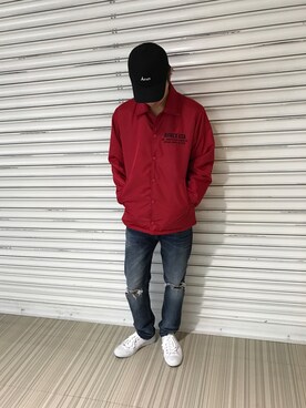 「TYPE BLUE（タイプブルー）のアイテム（デニムパンツ）」を使った、Kenichiさん（メンズ・177cm）の秋コーディネート