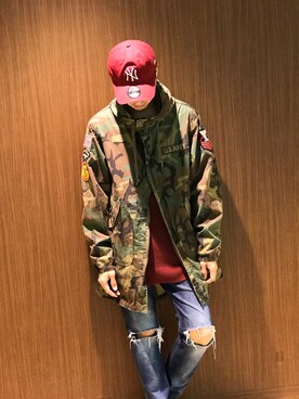 「TYPE BLUE（タイプブルー）のアイテム（パンツ）」を使った、Kenichiさん（メンズ・177cm）の冬コーディネート