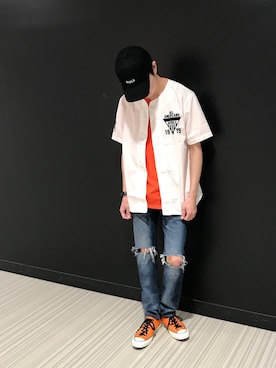 「AVIREX（アヴィレックス）のアイテム（キャップ）」を使った、Kenichiさん（メンズ・177cm）の春コーディネート