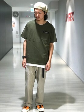 「summer」｜「アイテム（ハンチング/ベレー帽）」を使った、Kenichiさん（メンズ・178cm）の夏コーディネート