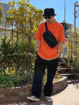 「アイテム（ボディバッグ/ウエストポーチ）」を使った、Kenichiさん（メンズ・177cm）の春コーディネート