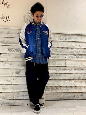 「AVIREX（アヴィレックス）のアイテム（ブルゾン）」を使った、Kenichiさん（メンズ・177cm）の春コーディネート