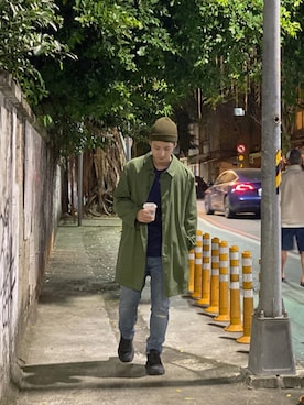 「EVCON（エビコン）のアイテム」を使った、大庭葉藏さん（メンズ・178cm）の秋コーディネート