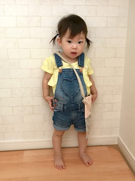 「アイテム（サロペット/オーバーオール）」を使った、hysmyさん（キッズ・80cm）の夏コーディネート