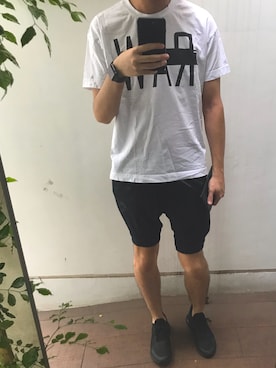 「STUDIOUS（ステュディオス）のアイテム（トップス）」を使った、アキさん（メンズ・183cm）の夏コーディネート