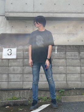 「KSUBI（スビ）のアイテム（トップス）」を使った、アキさん（メンズ・183cm）の春コーディネート