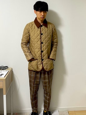 「アイテム（ステンカラーコート）」を使った、しのっちさん（メンズ・172cm・20代）の冬コーディネート