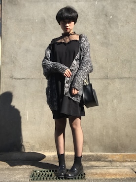 「スウェットワンピース」｜「アイテム（ローファー）」を使った、橋本あきらさん（レディース・160cm）の秋コーディネート