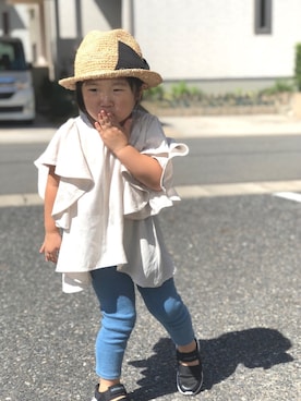 「ふんわり」｜「アイテム（帽子）」を使った、Ｔｏｔｏ＊さん（レディース・90cm）の夏コーディネート